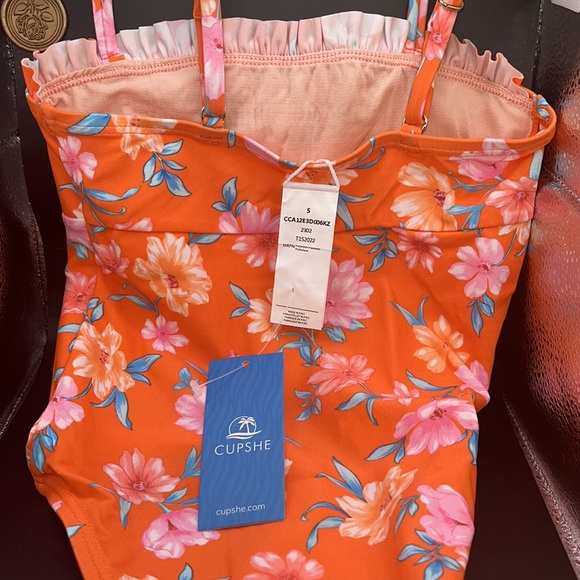 Girls Faded Night Blooming Smocked One Piece Swimsuit Size 5 - Picture 6 of 8